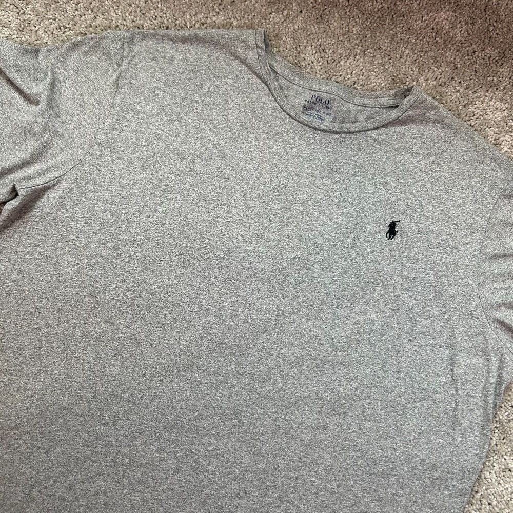 Polo Ralph Lauren T Shirt Mens 2XL Gray Cotton Pony Logo Classic Fit Casual